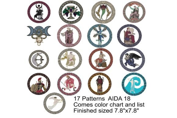 17 Greek Deities Embroidery Patterns