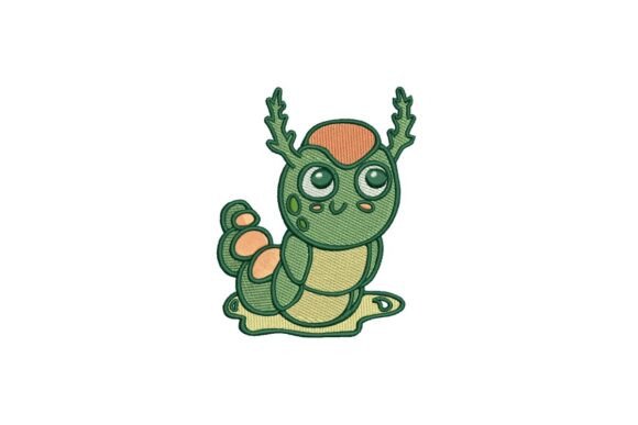 Adorable Caterpillar Monster Embroidery