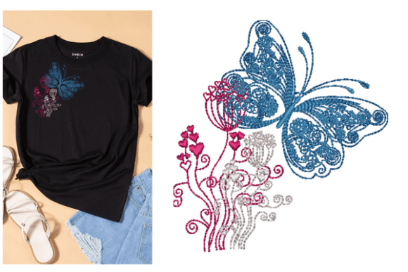 Butterfly Embroidery Designs for Boutique Apparel