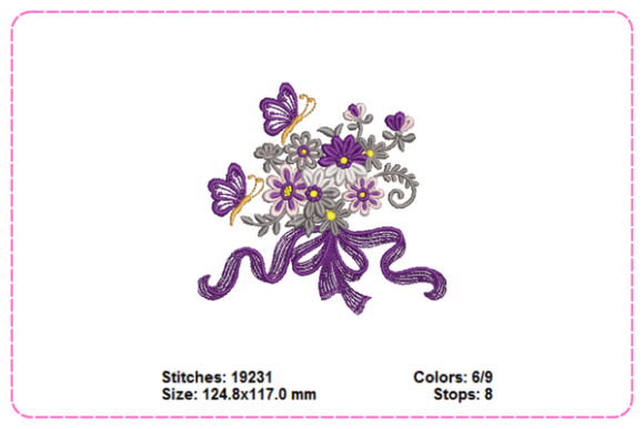 Flowers Butterfly Embroidery Designs
