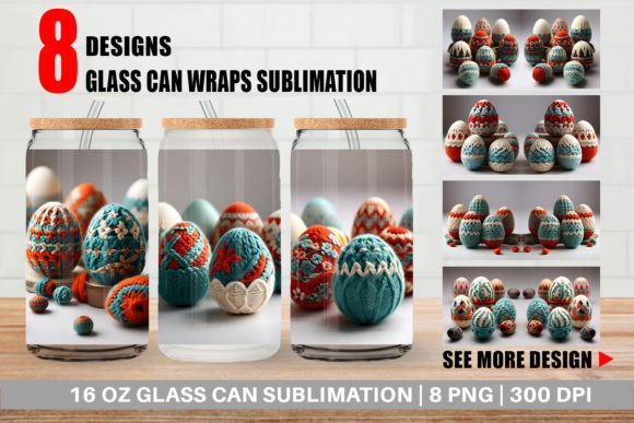 Glass Can Easter Egg Embroidery