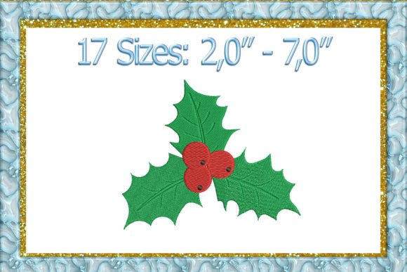 Holly Berry Machine Embroidery Design