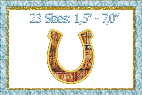 Horseshoe Applique Embroidery Design