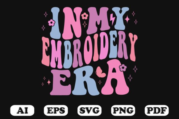 In My Embroidery Era Retro Wavy Svg