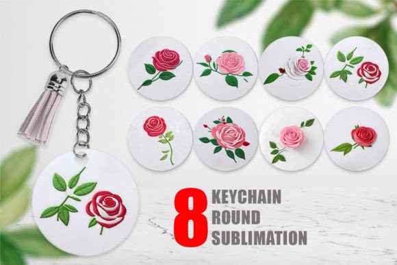 Keychain Rose Embroidery for Boutique Sweatshirts