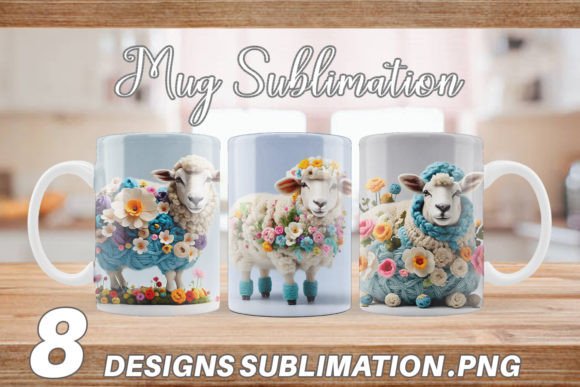 Mug Sheep Easter Embroidery