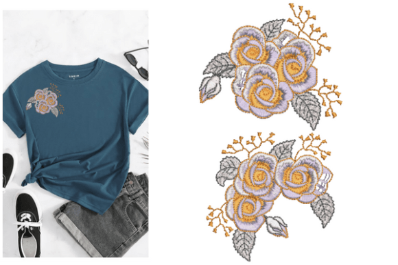 Rose Flowers Embroidery Designs: A Versatile Addition to Boutique Apparel