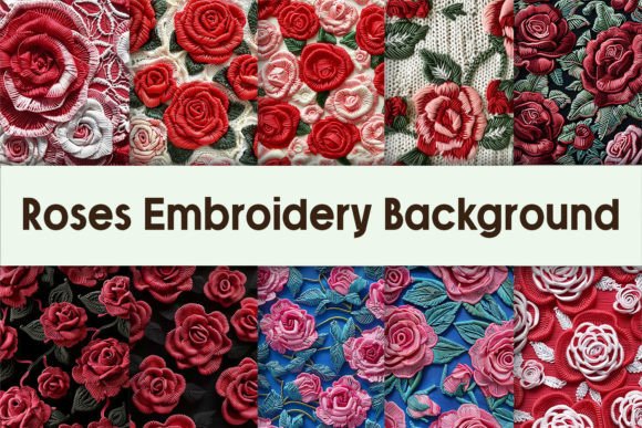 Roses Embroidery Background