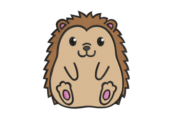 Simple Cute Hedgehog Embroidery Design