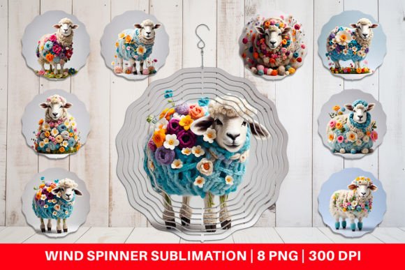 Wind Spinner Sheep Easter Embroidery